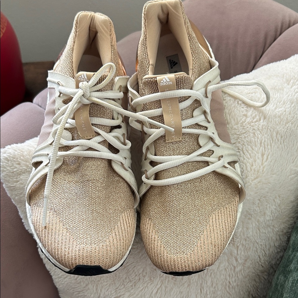 Adidas by Stella McCartney UltraBoost trainers in a metallic copper and gold